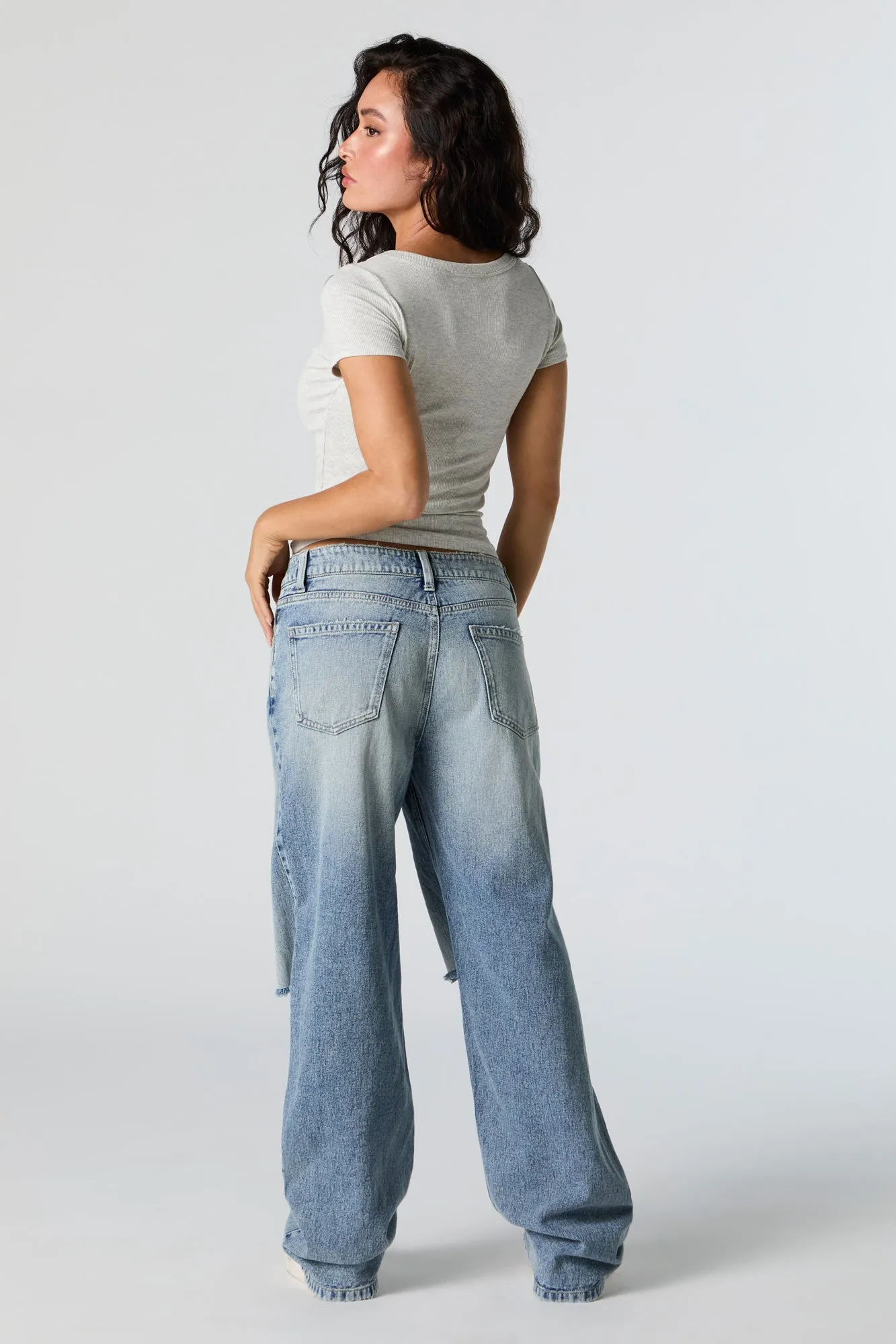 Low Rise Distressed Skater Jean sold by Urban Planet product image thumbnail 3