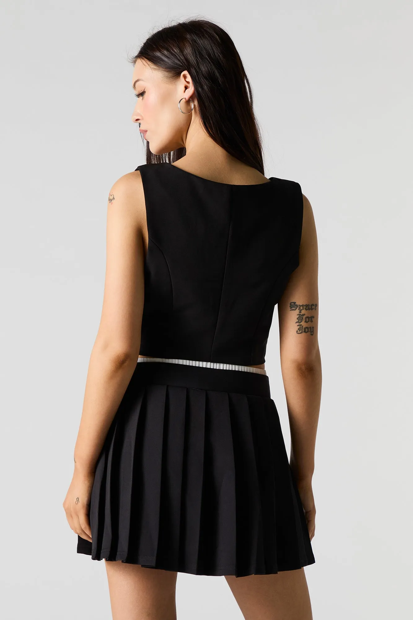 Double Waistband Pleated Mini Skirt sold by Urban Planet product image thumbnail 2