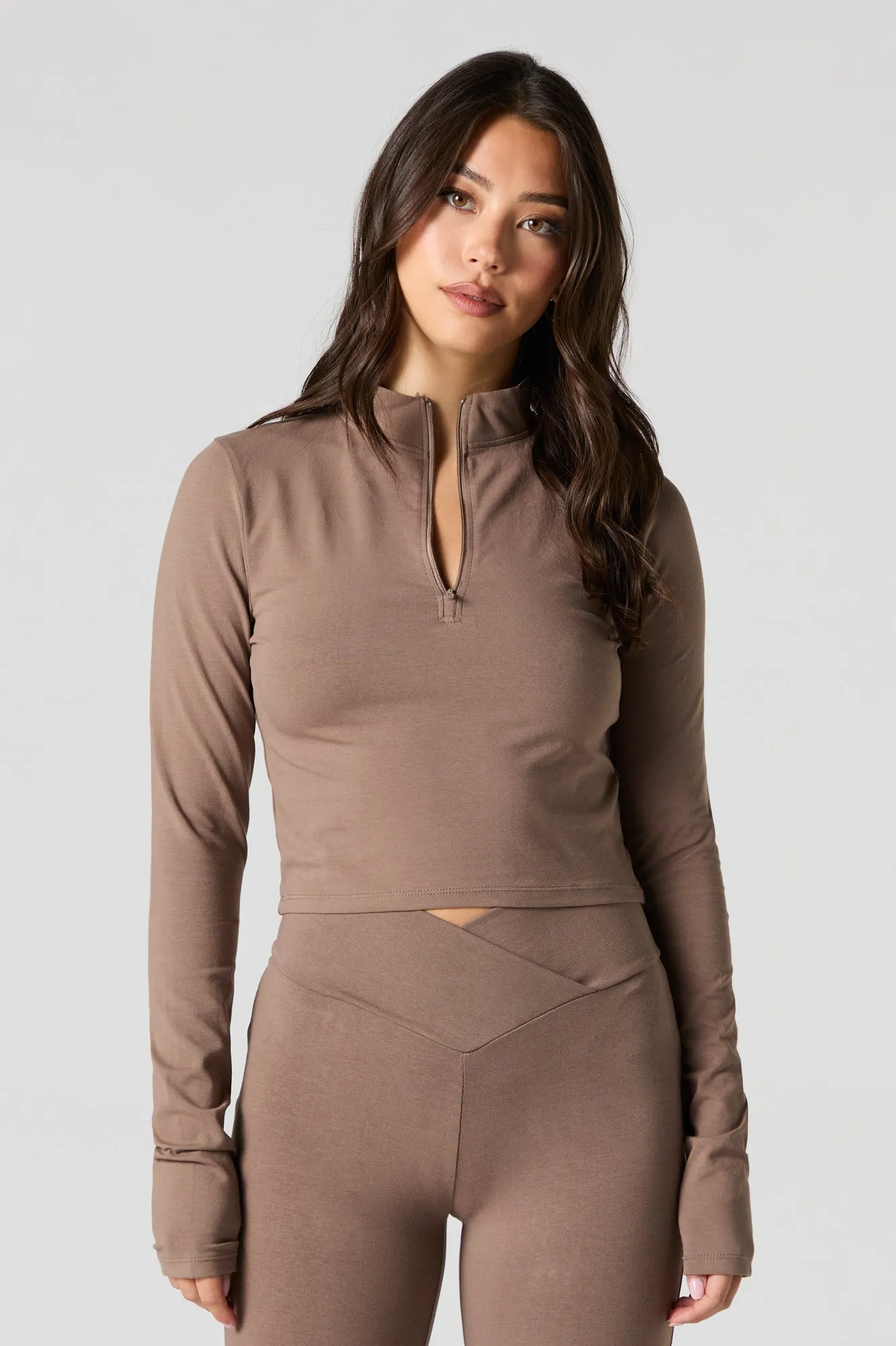 Active Half Zip Long Sleeve Top sold by Urban Planet