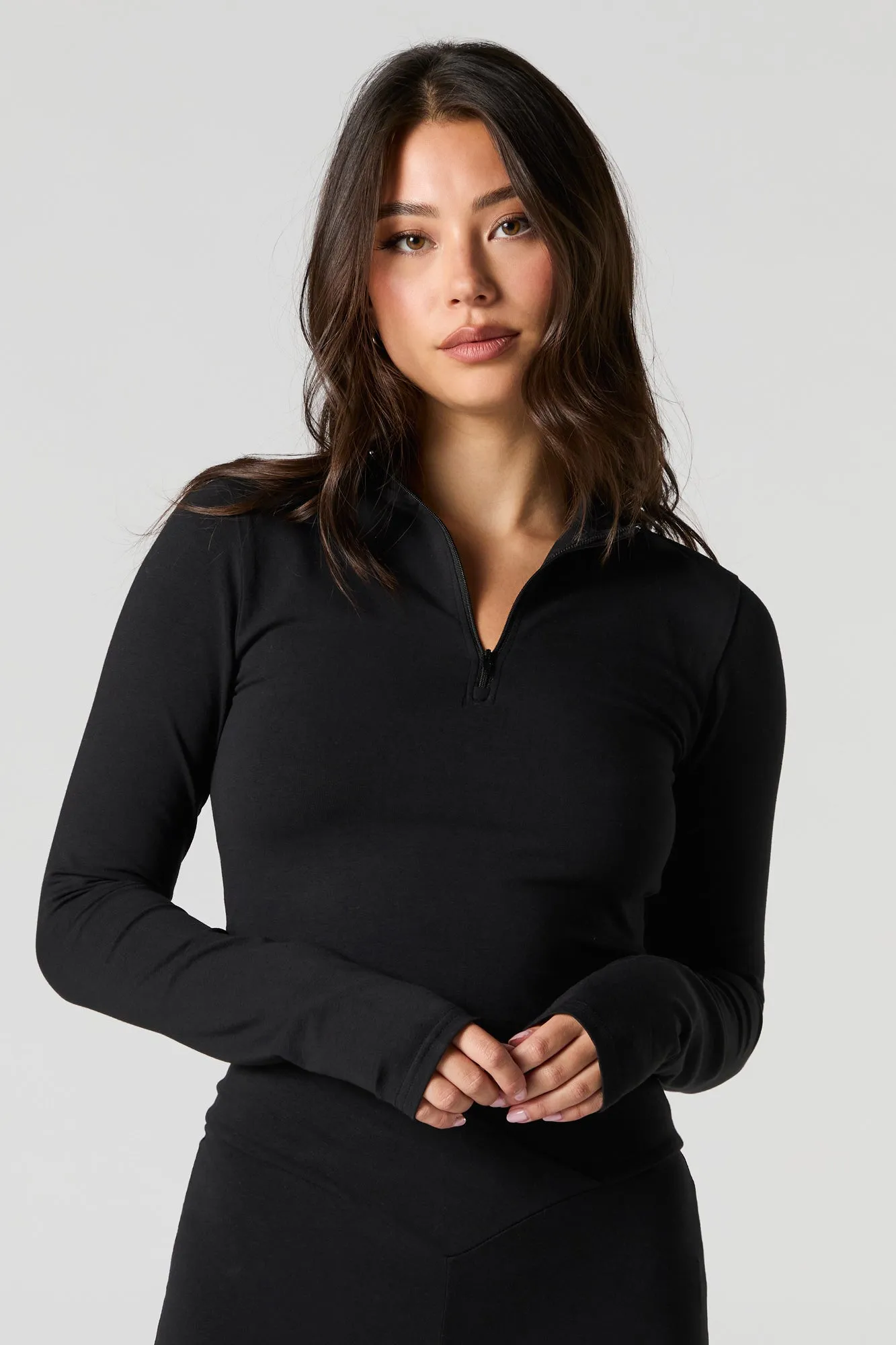 Active Half Zip Long Sleeve Top sold by Urban Planet product image thumbnail 4
