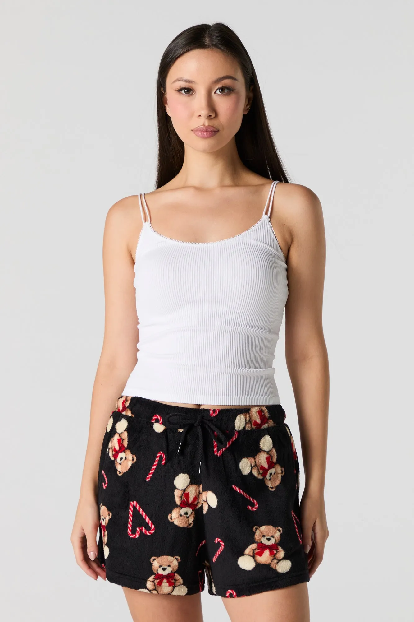 Christmas Print Plush Pajama Short sold by Urban Planet product image thumbnail 4