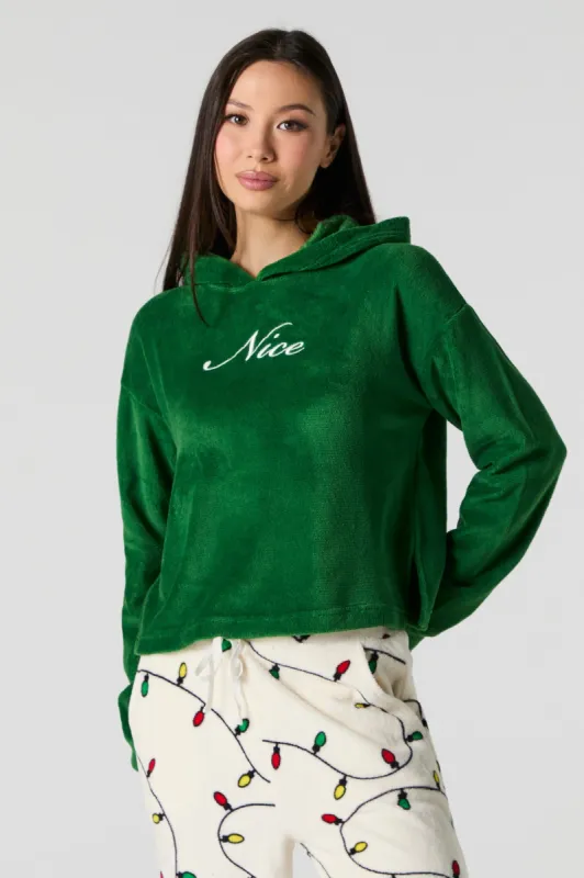 Christmas Embroidered Plush Pajama Hoodie made by Urban Planet