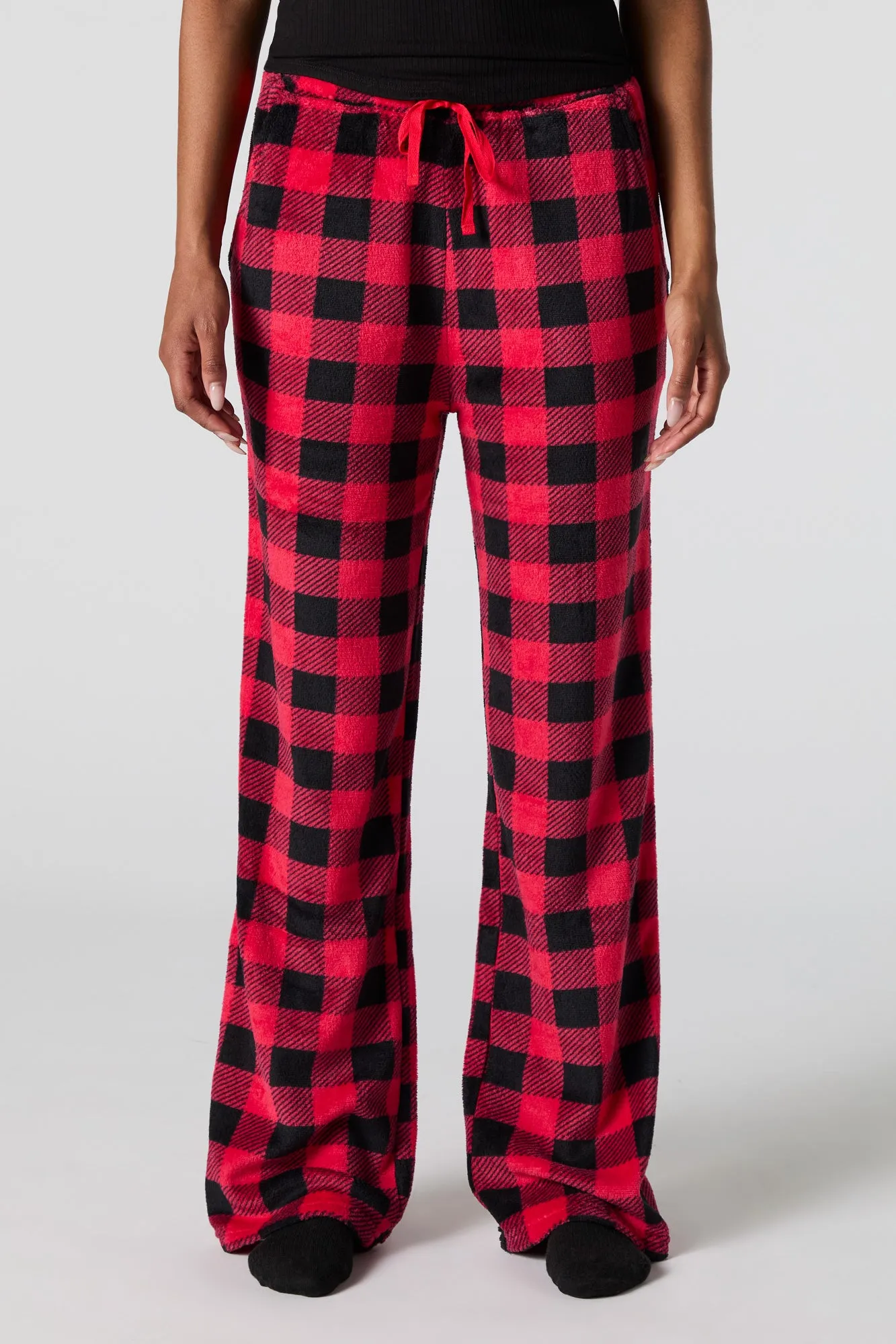 Plaid Plush Pajama Bottom sold by Urban Planet product image thumbnail 2