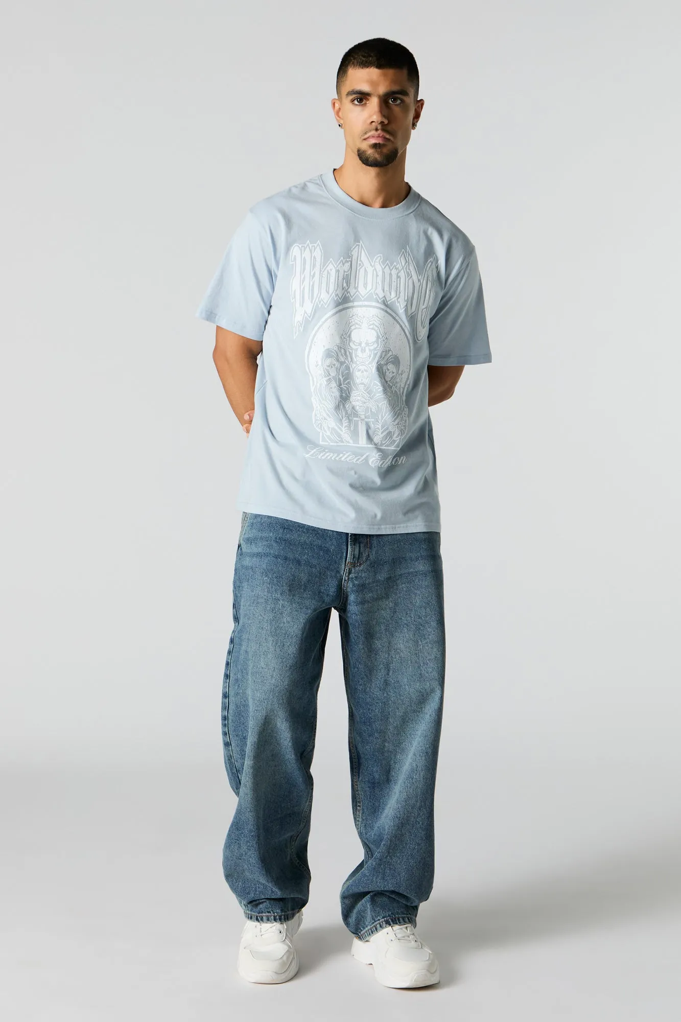 Worldwide Skull Graphic T-Shirt sold by Urban Planet product image thumbnail 2