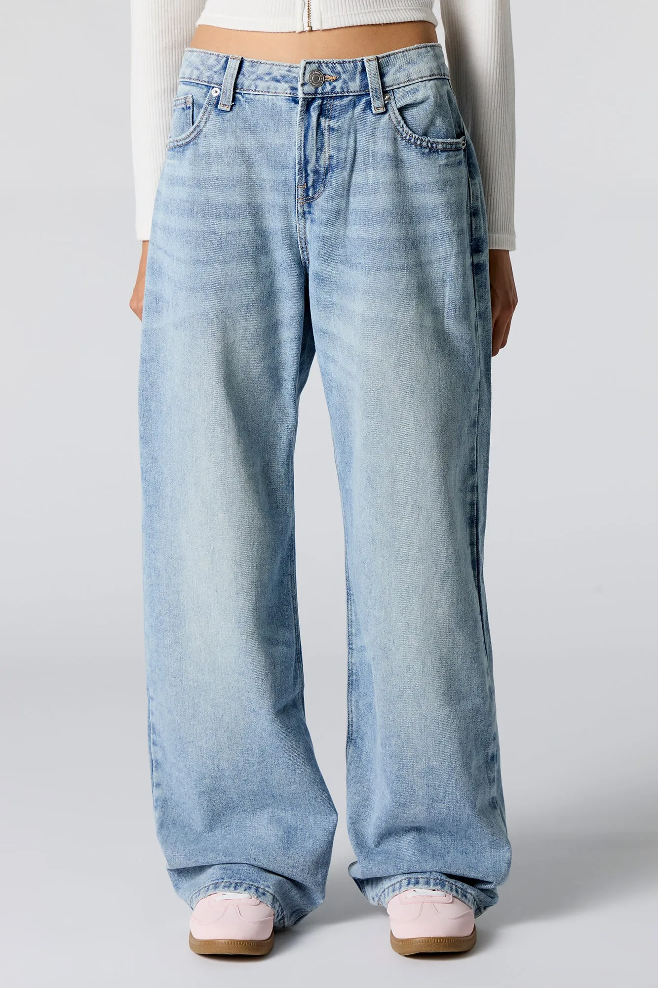 Embroidered Bow Pocket Skater Jean sold by Urban Planet product image thumbnail 3