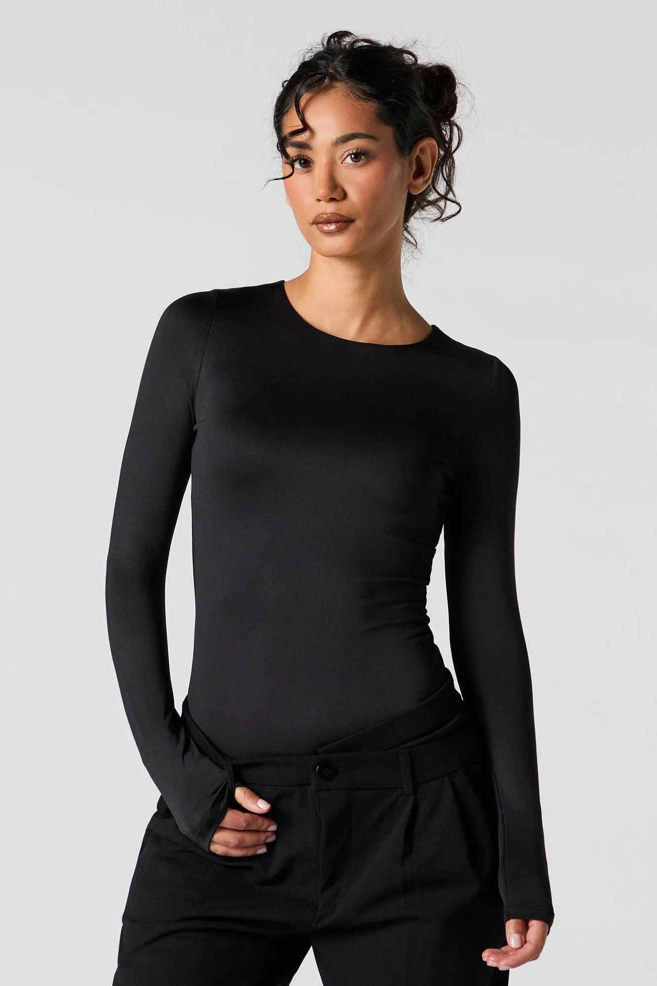 Maillot profilé à manches longues avec encolure arrondie sold by Urban Planet product image thumbnail 5