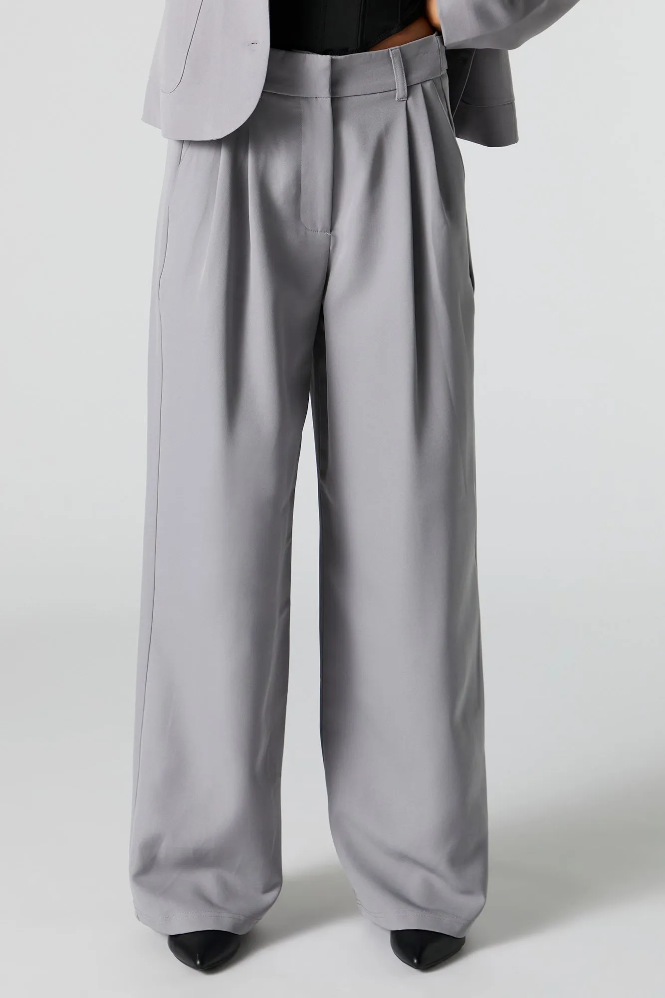 Pantalon habillé à jambe large plissé sold by Urban Planet product image thumbnail 2