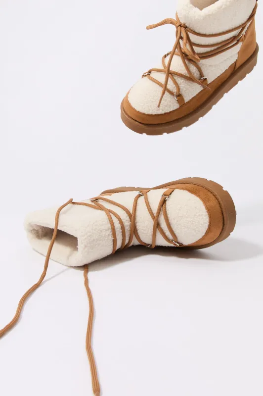 Sherpa Lace Up Boot sold by Urban Planet