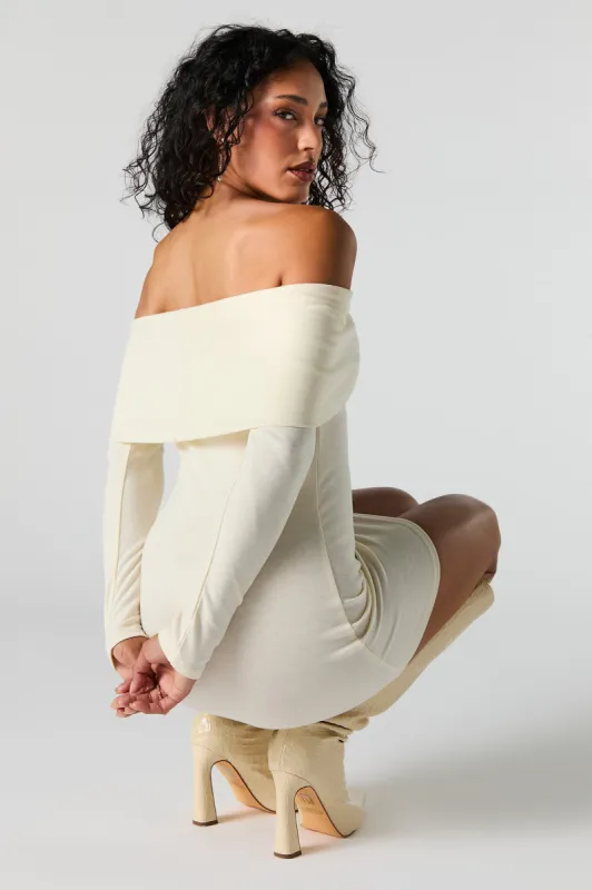 Off Shoulder Long Sleeve Mini Dress sold by Urban Planet