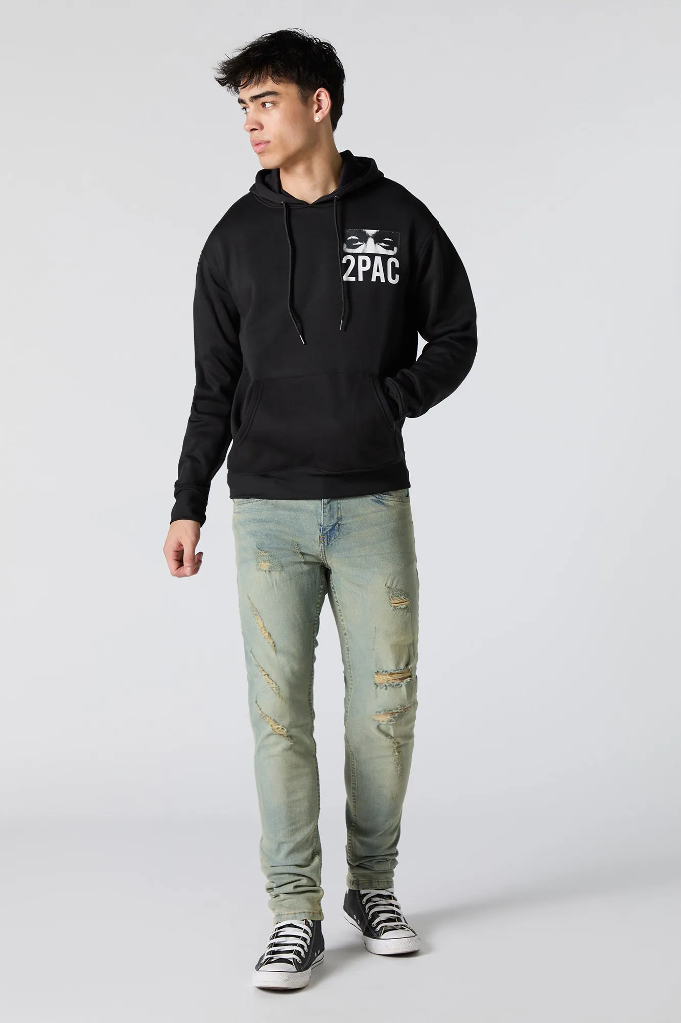 Jean ajusté d'aspect usé délavé vintage pâle sold by Urban Planet product image thumbnail 2