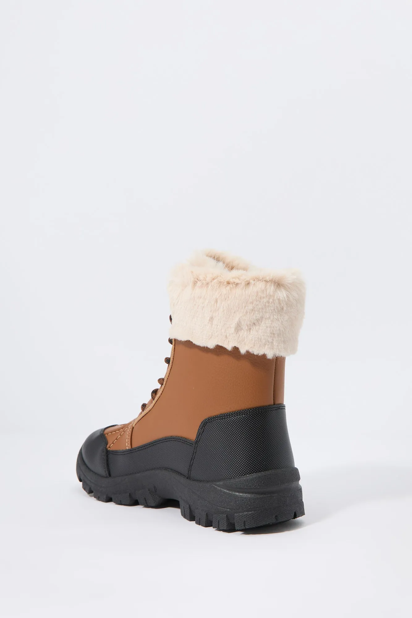 Faux Fur Collared Lace Up Boot sold by Urban Planet product image thumbnail 4