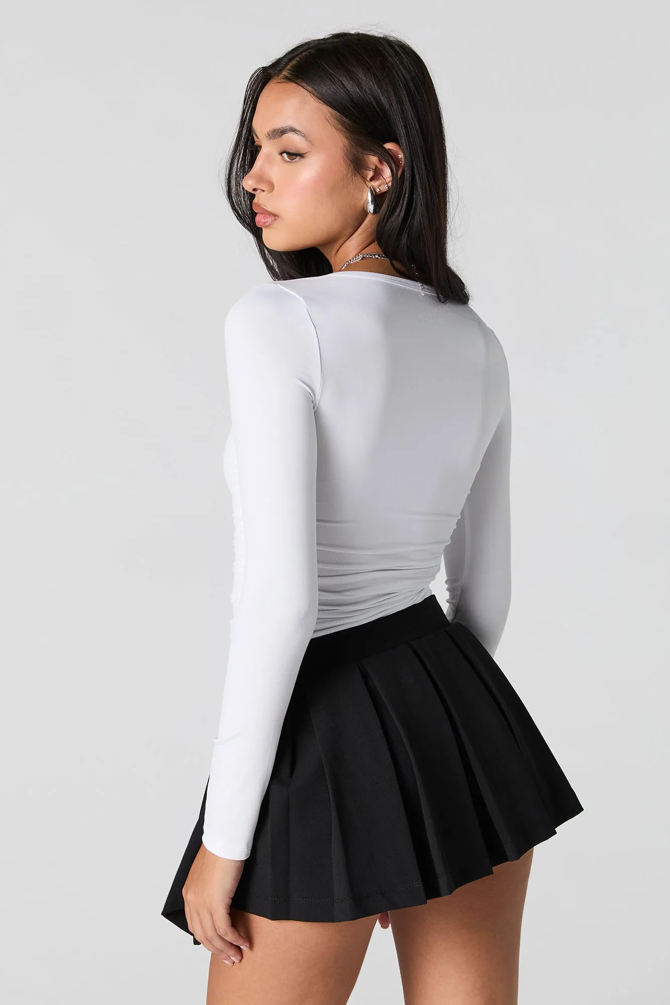 Crepe Pleated Mini Skort sold by Urban Planet product image thumbnail 2