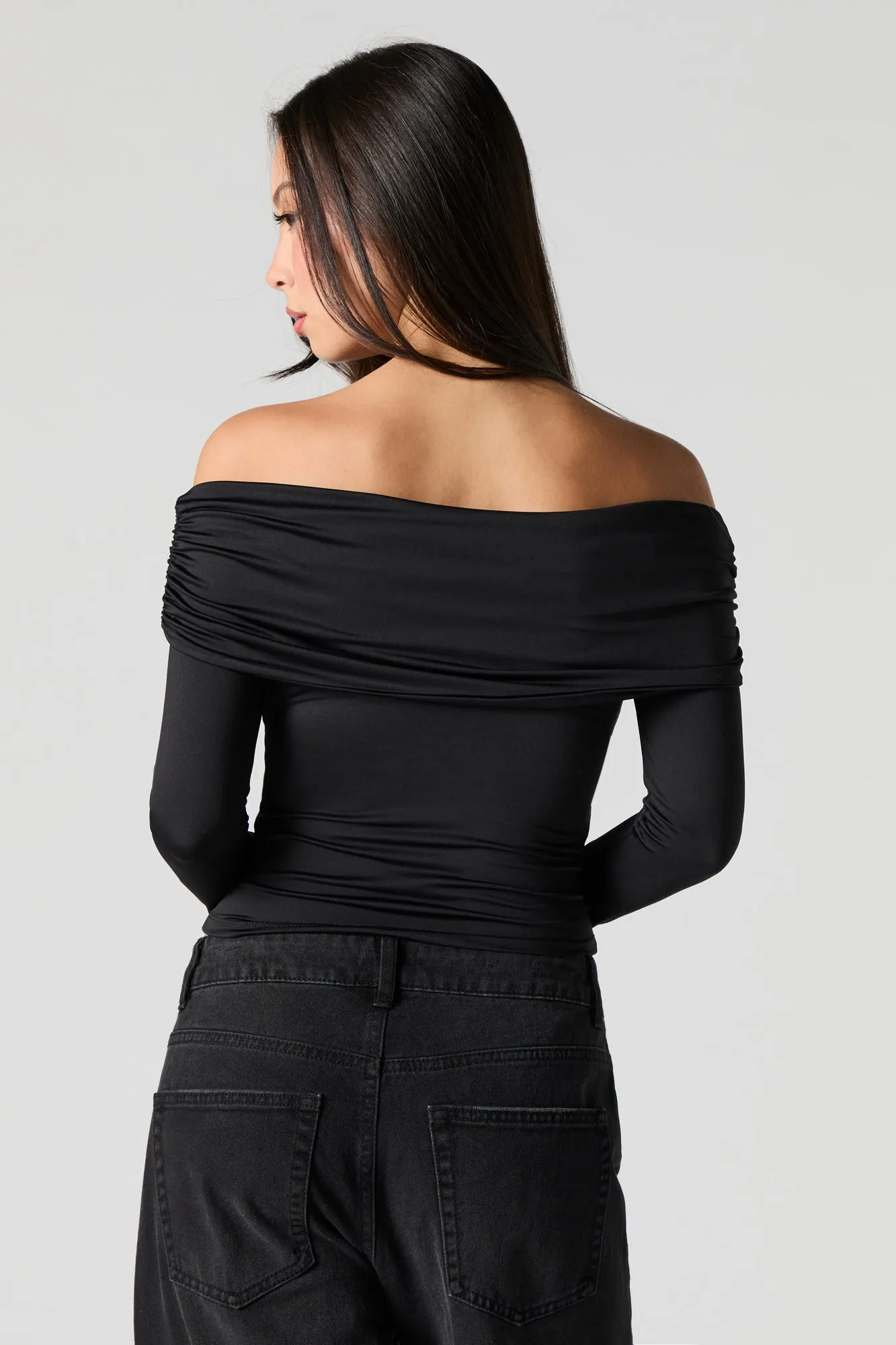 Ruched Off Shoulder Long Sleeve Top sold by Urban Planet product image thumbnail 2