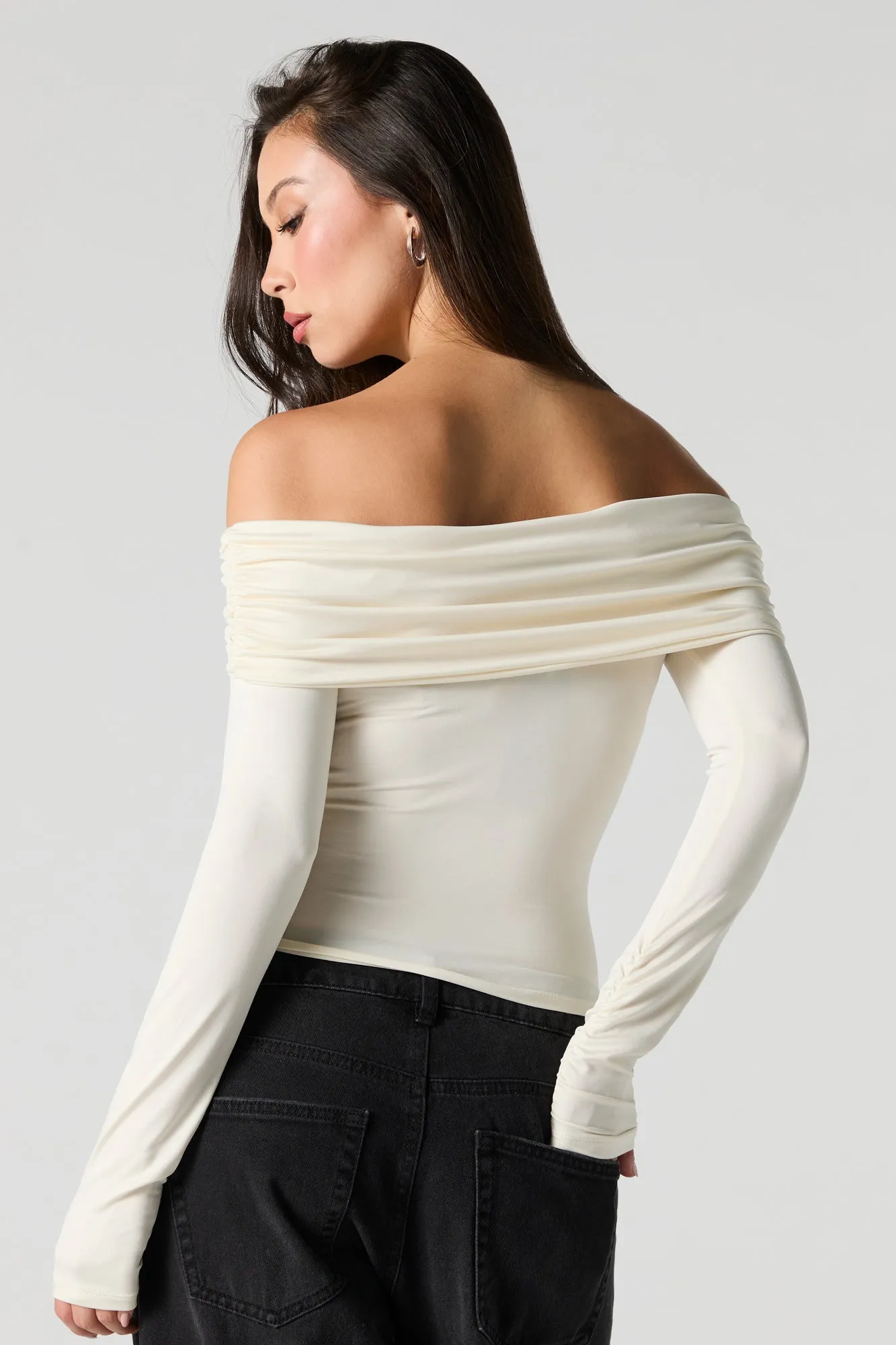 Ruched Off Shoulder Long Sleeve Top sold by Urban Planet product image thumbnail 5