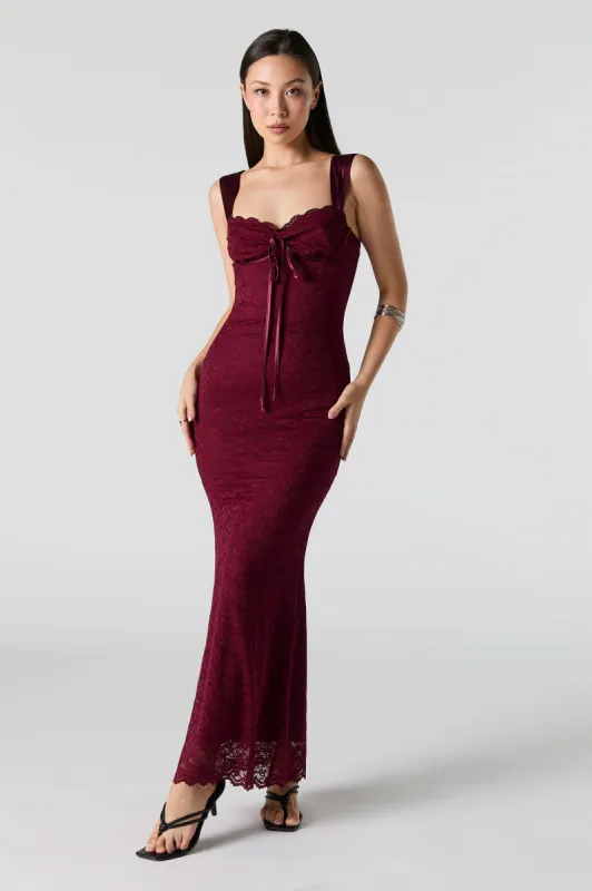 Floral Lace Bustier Maxi Dress sold by Urban Planet