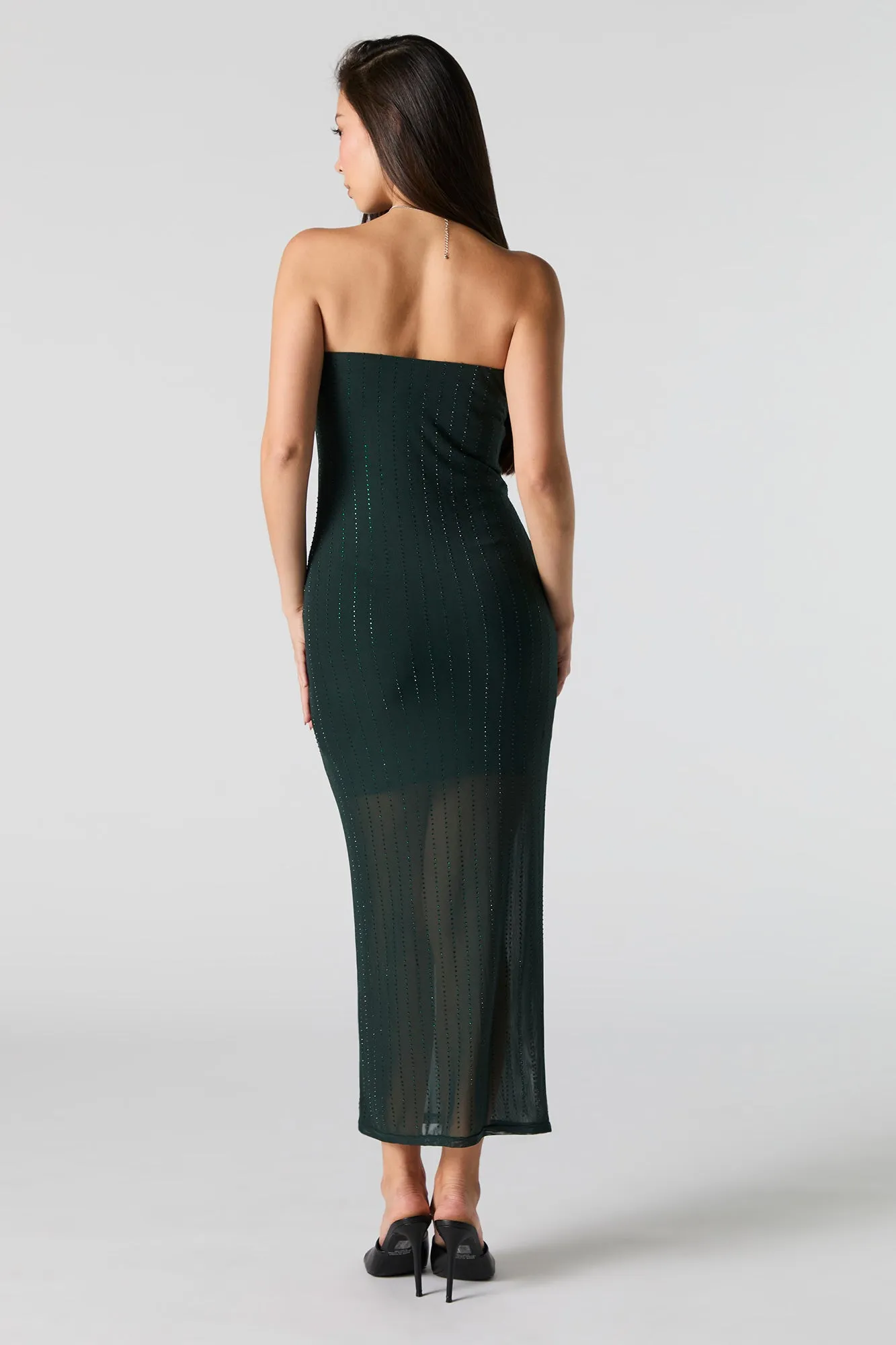 Rhinestone Mesh Strapless Midi Dress sold by Urban Planet product image thumbnail 3