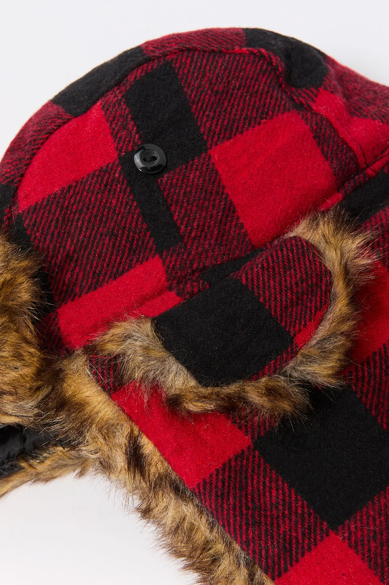 Faux Fur Lined Plaid Trapper Hat sold by Urban Planet product image thumbnail 2