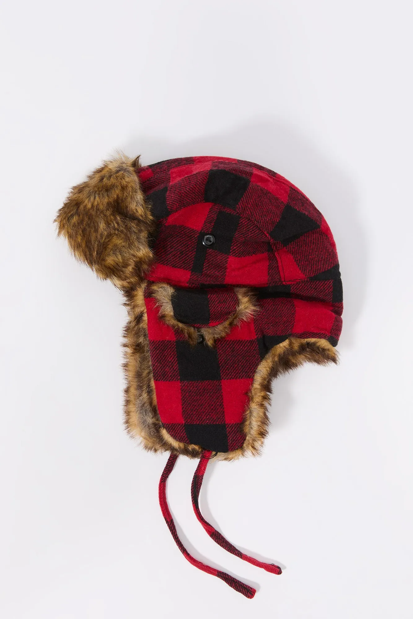 Faux Fur Lined Plaid Trapper Hat sold by Urban Planet