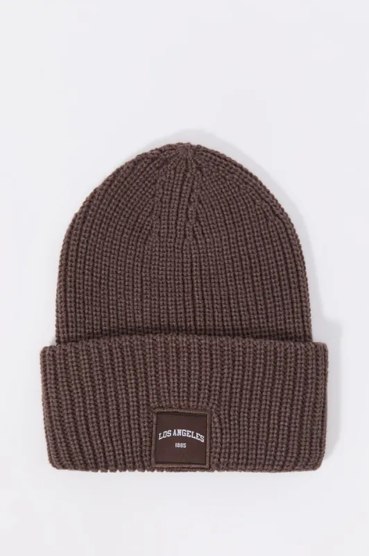City Patch Ribbed Knit Beanie sold by Urban Planet
