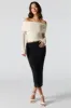 Rhinestone Mesh Off Shoulder Long Sleeve Top sold by Urban Planet