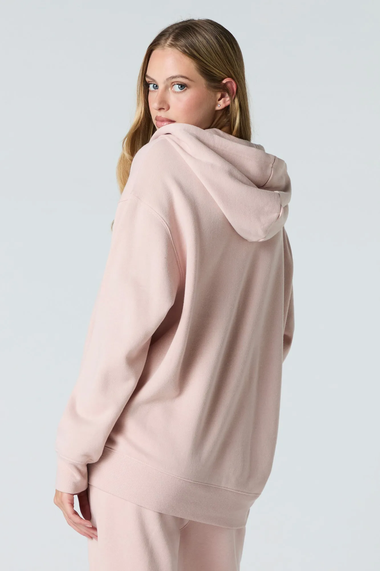 Oversized Zip-Up Fleece Hoodie sold by Urban Planet product image thumbnail 2