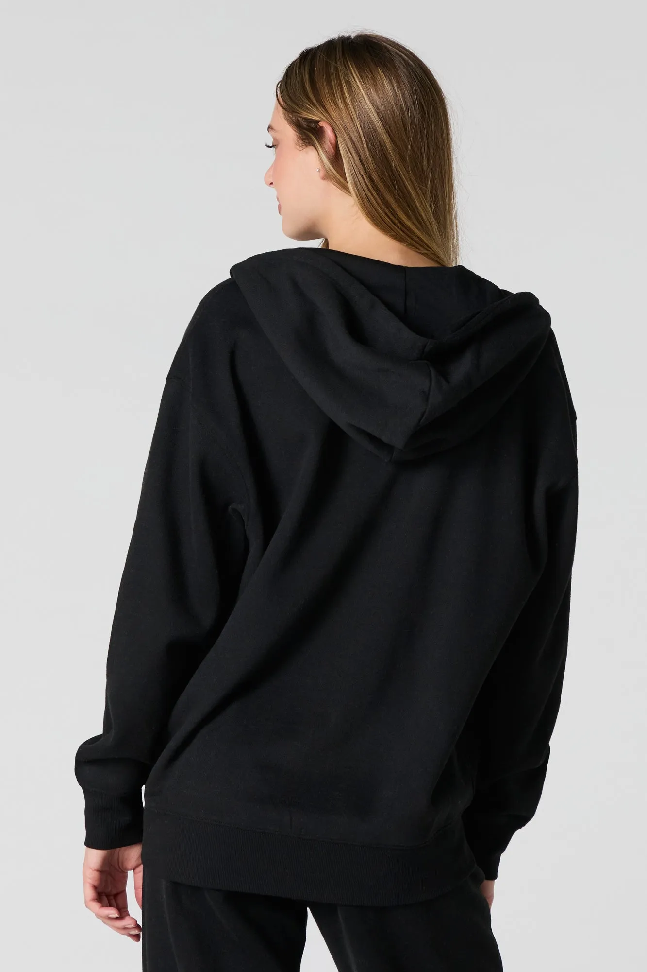 Oversized Zip-Up Fleece Hoodie sold by Urban Planet product image thumbnail 5