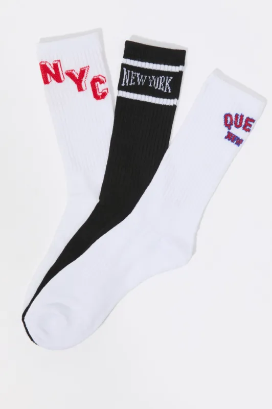 Socquettes en tricot jacquard (paquet de 3) sold by Urban Planet