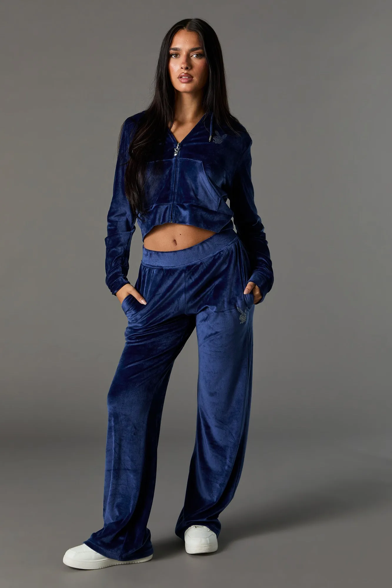 Playboy Rhinestone Velour Zip-Up Hoodie sold by Urban Planet product image thumbnail 3