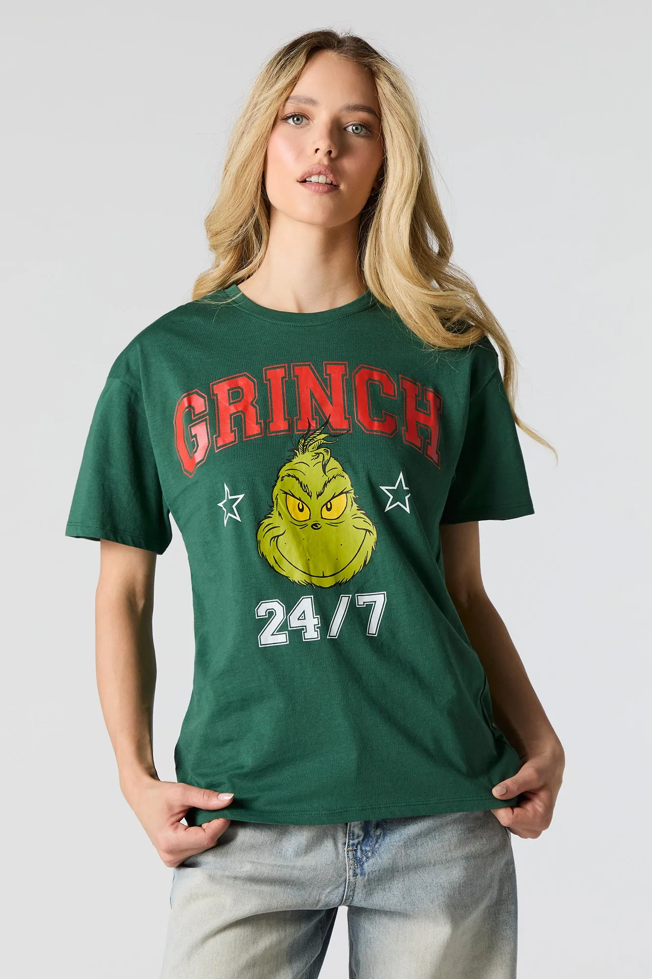 Grinch Christmas Graphic Boyfriend T-Shirt sold by Urban Planet