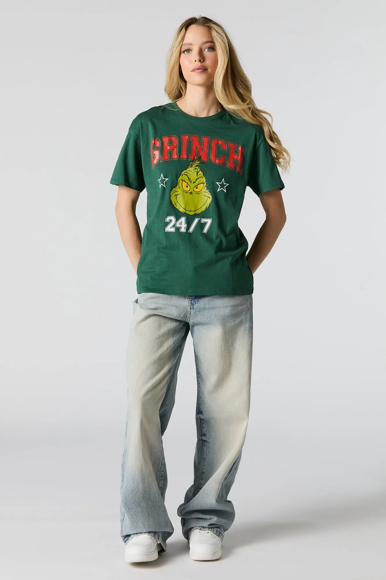 Grinch Christmas Graphic Boyfriend T-Shirt sold by Urban Planet product image thumbnail 2