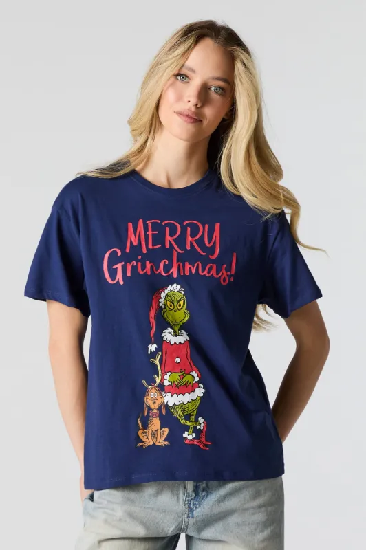T-shirt de coupe garçonne à imprimé Merry Grinchmas sold by Urban Planet
