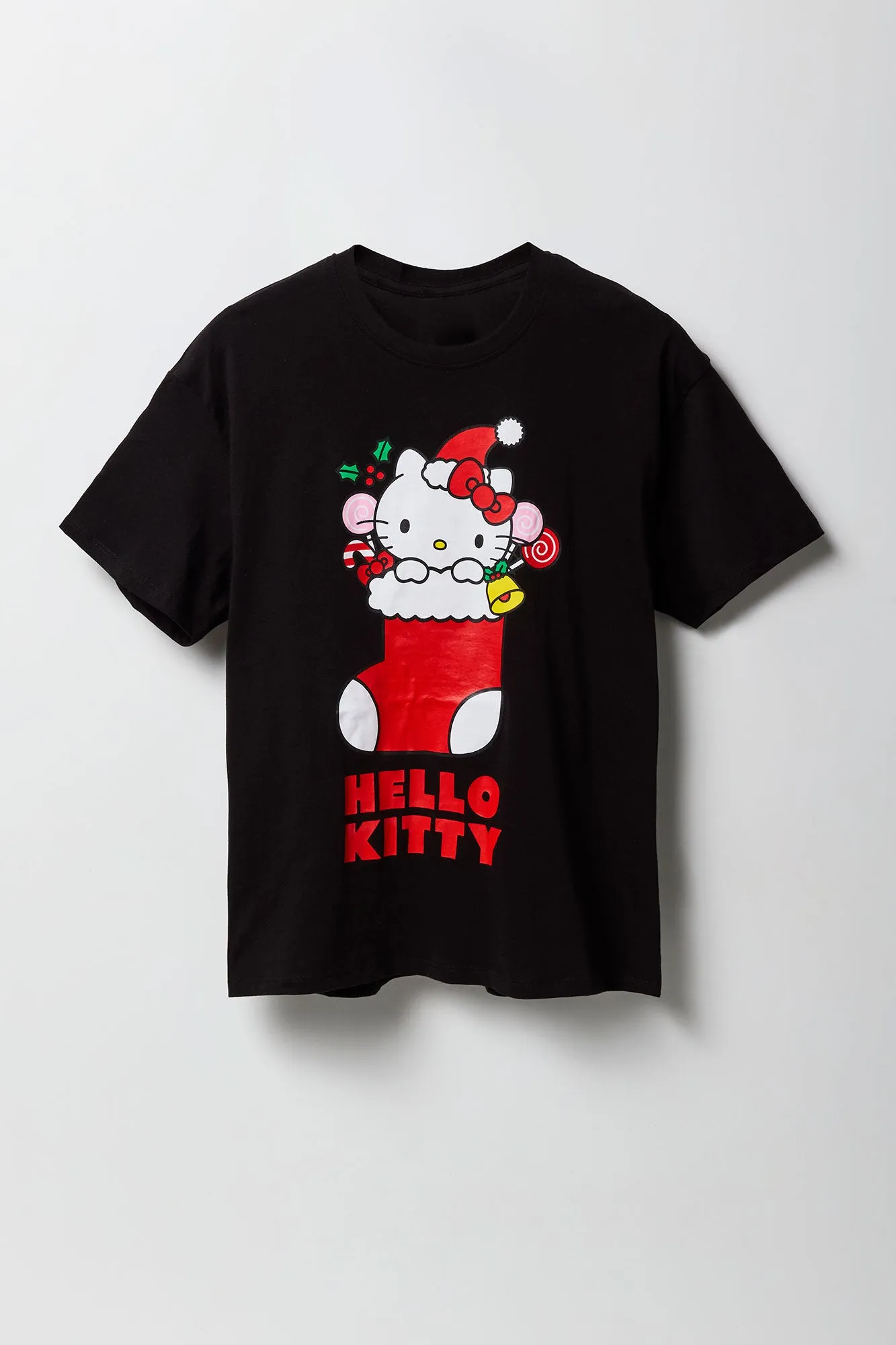 T-shirt de coupe garçonne à imprimé Hello Kitty de Noël sold by Urban Planet product image thumbnail 4