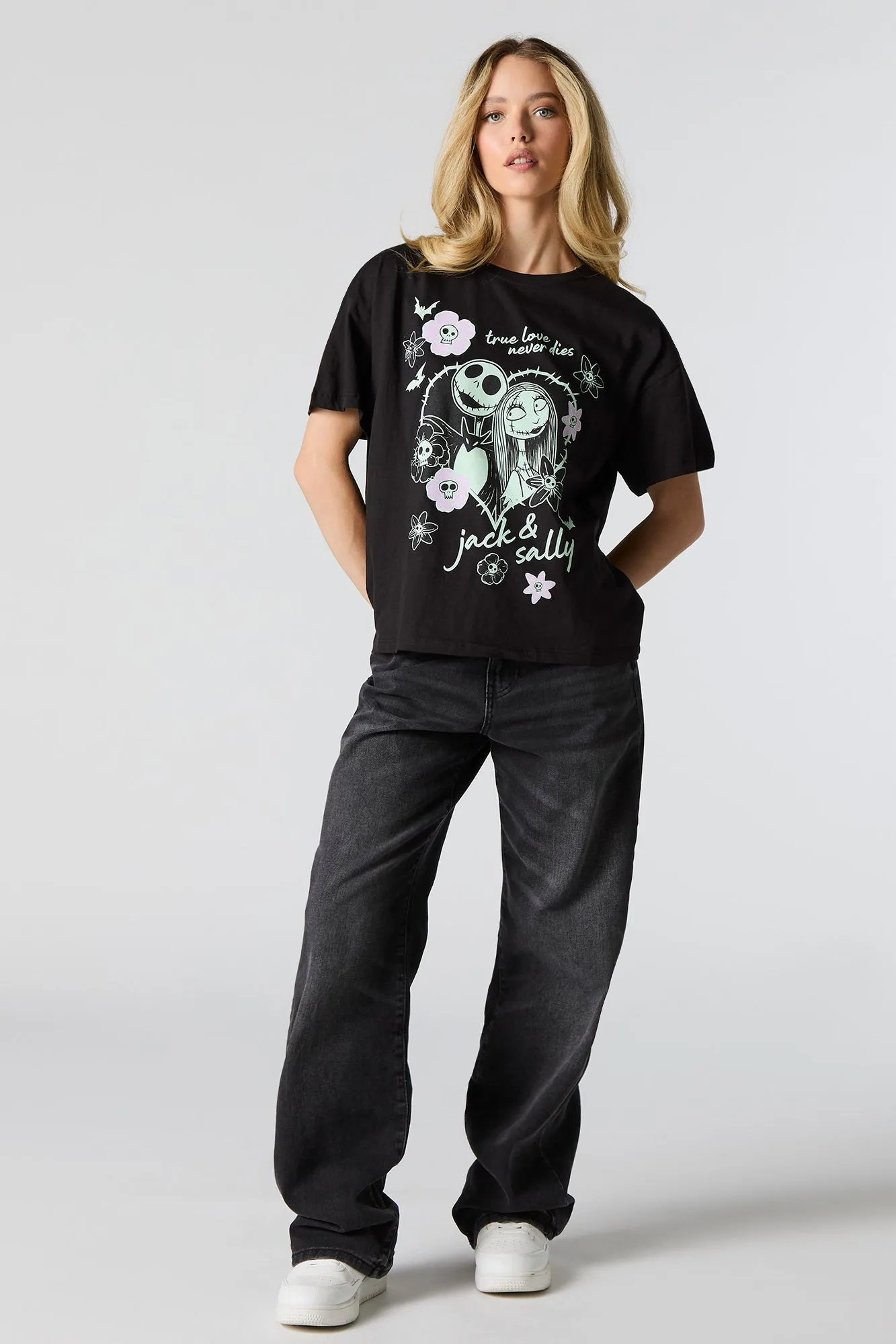 Jack and Sally Graphic Boyfriend T-Shirt sold by Urban Planet product image thumbnail 2