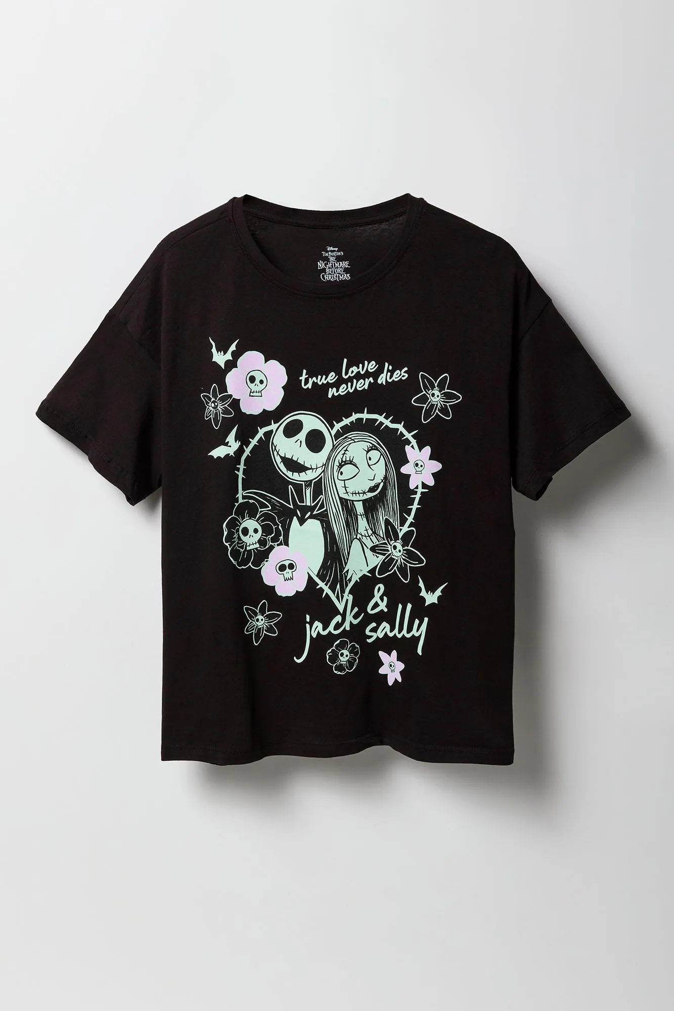 Jack and Sally Graphic Boyfriend T-Shirt sold by Urban Planet product image thumbnail 4