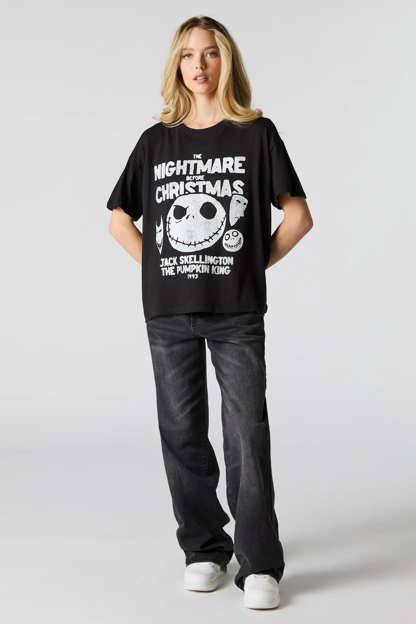T-shirt de coupe garçonne à imprimé Jack Skellington sold by Urban Planet product image thumbnail 2