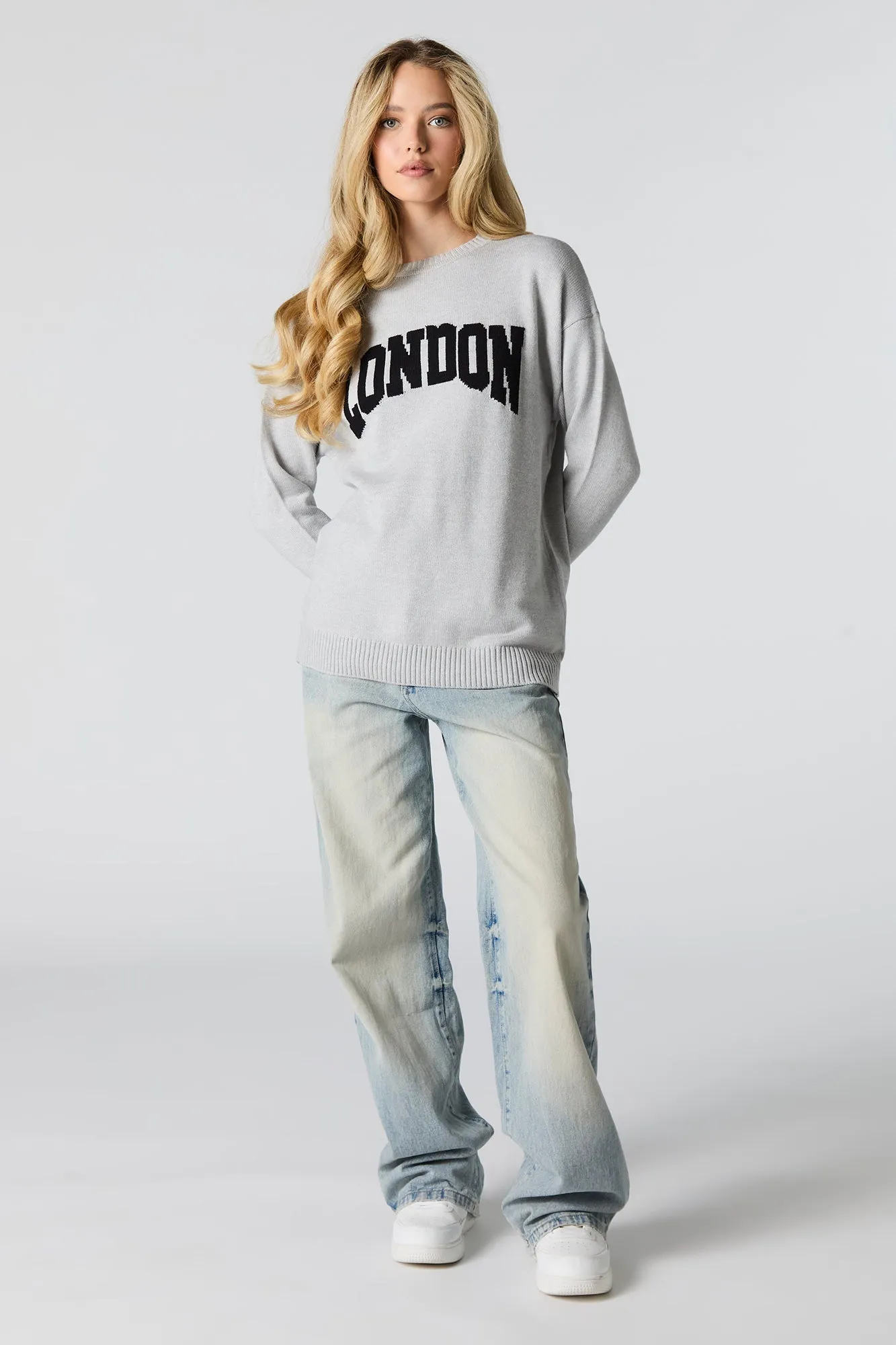 City Jacquard Knit Crewneck Sweater sold by Urban Planet product image thumbnail 3