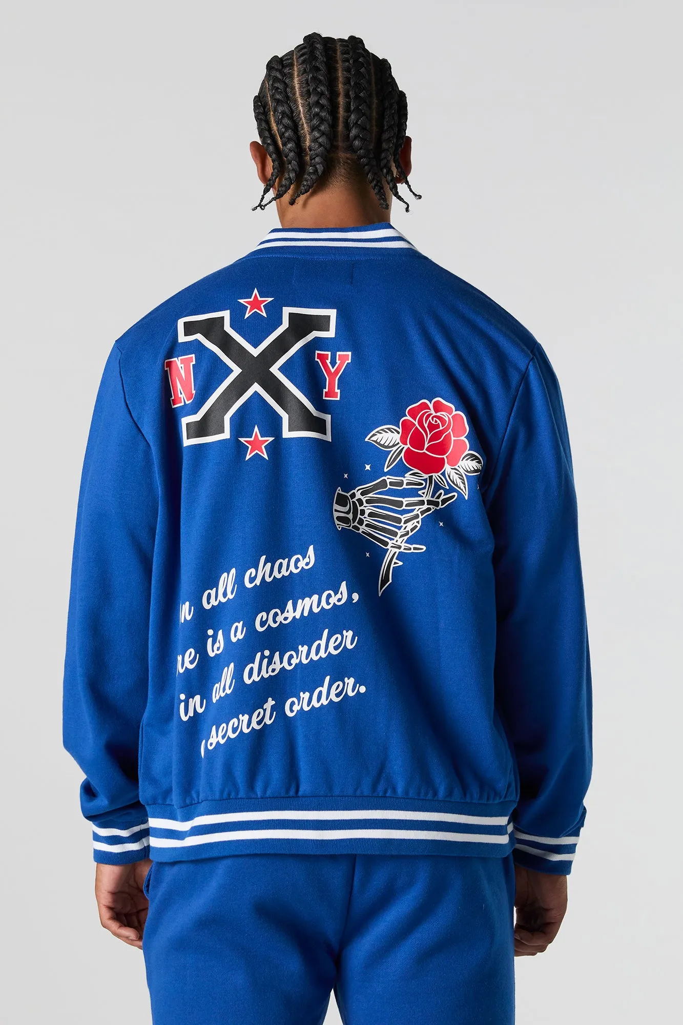 Graphic Fleece Varsity Jacket sold by Urban Planet product image thumbnail 2