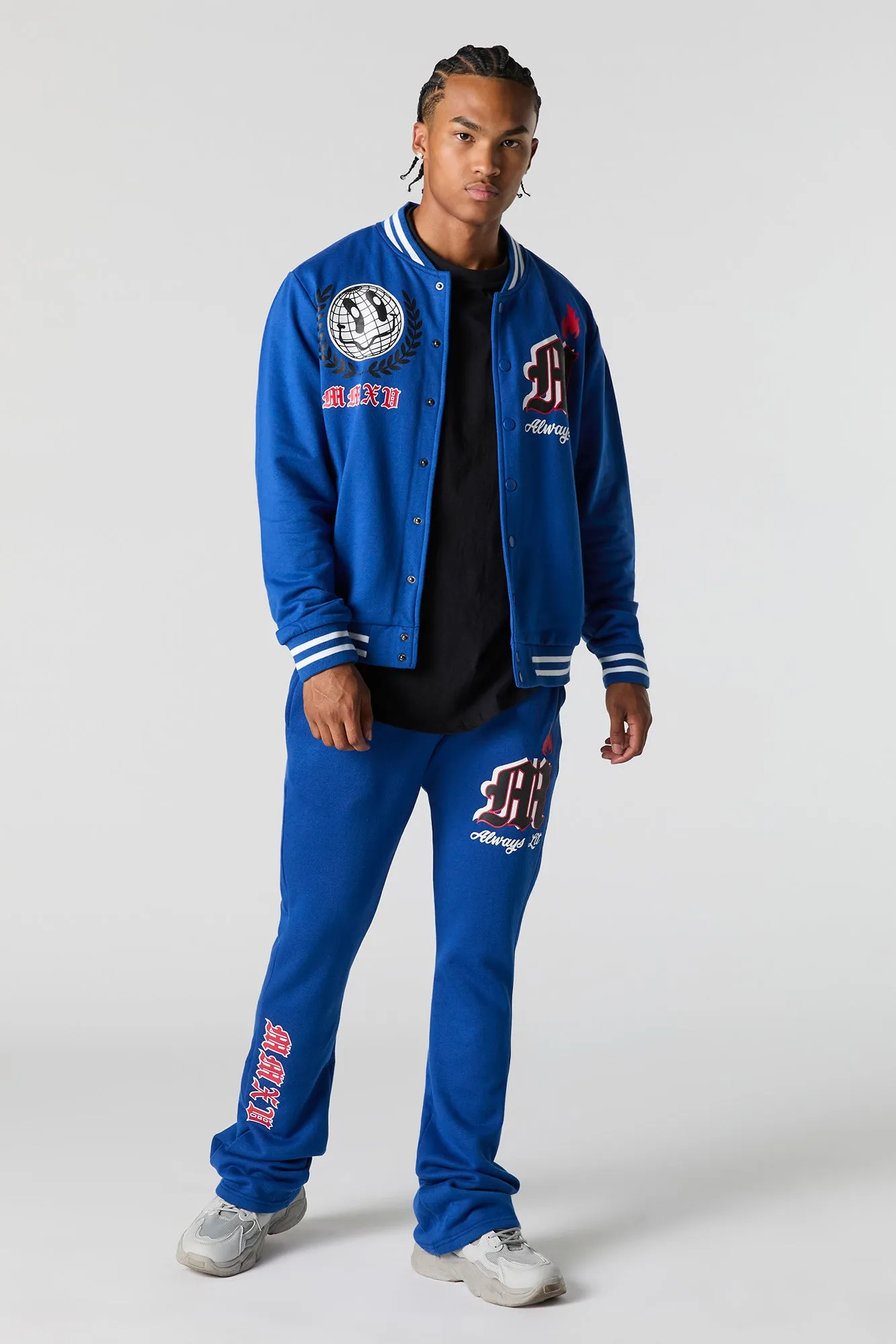 Graphic Fleece Varsity Jacket sold by Urban Planet product image thumbnail 3