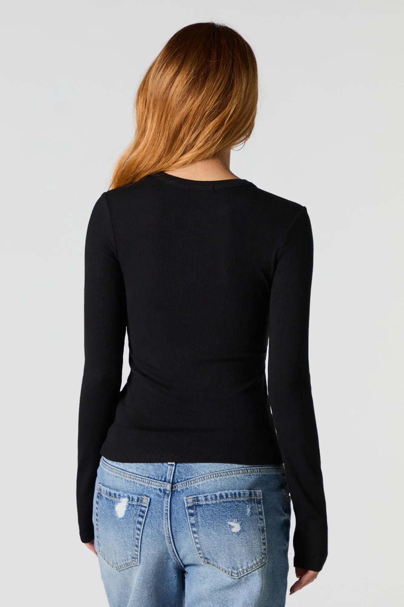 Ribbed Crewneck Long Sleeve Top sold by Urban Planet product image thumbnail 5