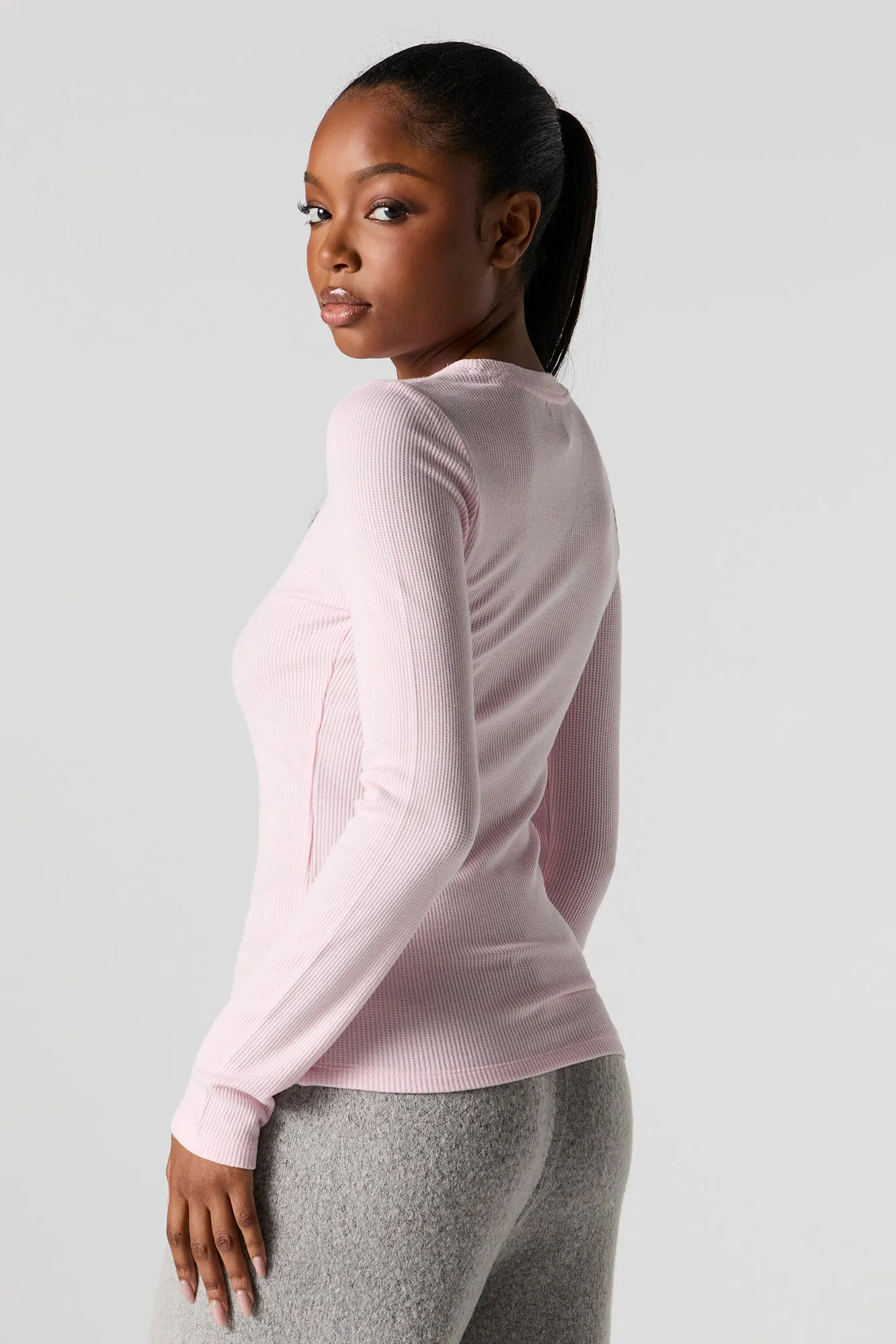Haut en tricot gaufré à manches longues sold by Urban Planet product image thumbnail 2