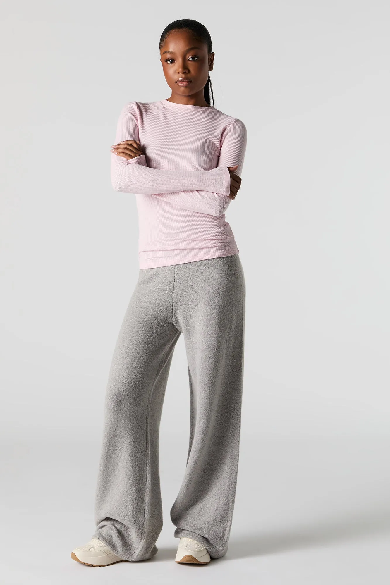 Haut en tricot gaufré à manches longues sold by Urban Planet product image thumbnail 3