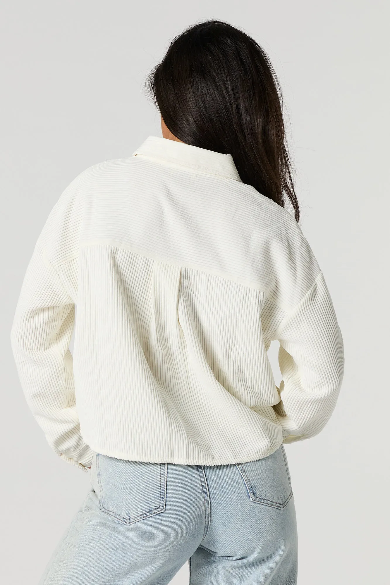 Corduroy Cropped Button-Up Top sold by Urban Planet product image thumbnail 2