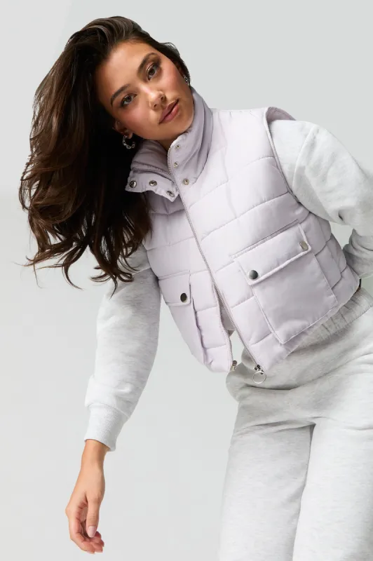 High Neck Puffer Vest sold by Urban Planet