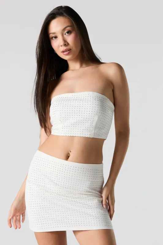 Rhinestone Cropped Tube Top sold by Urban Planet