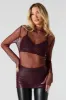 Fishnet Rhinestone Long Sleeve Top sold by Urban Planet