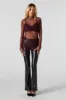 Fishnet Rhinestone Long Sleeve Top sold by Urban Planet