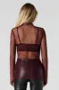 Fishnet Rhinestone Long Sleeve Top sold by Urban Planet