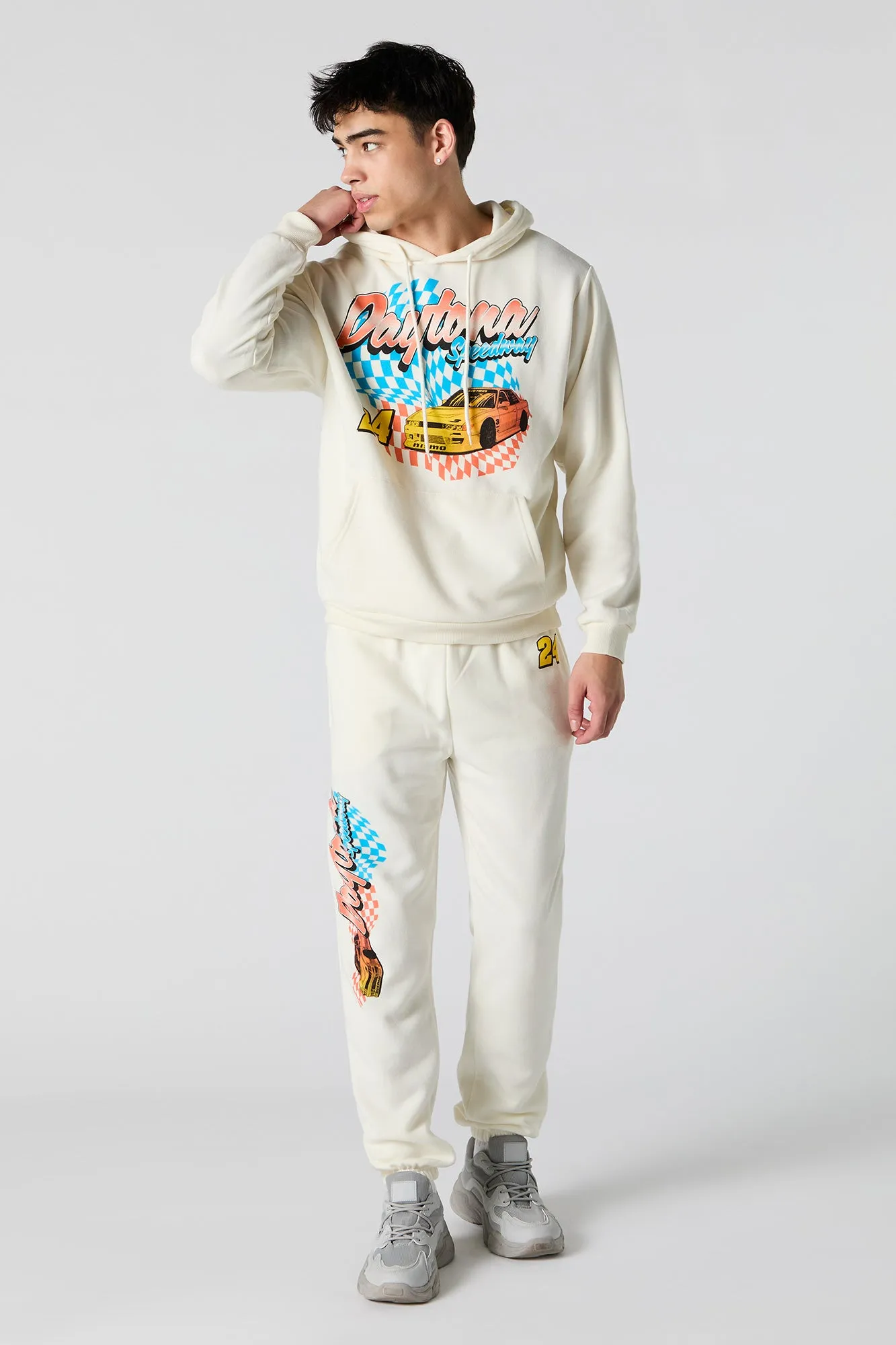 Daytona Speedway Graphic Fleece Hoodie sold by Urban Planet product image thumbnail 3