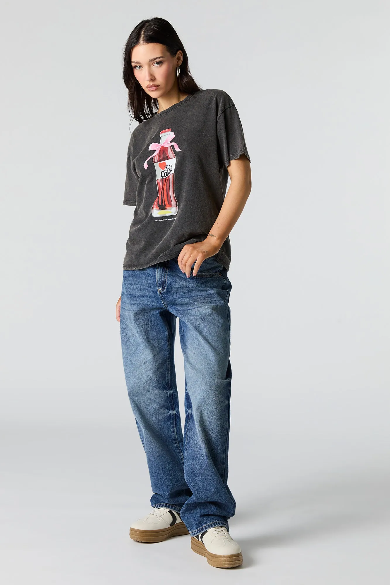 Diet Coke Graphic Washed Boyfriend T-Shirt sold by Urban Planet product image thumbnail 3