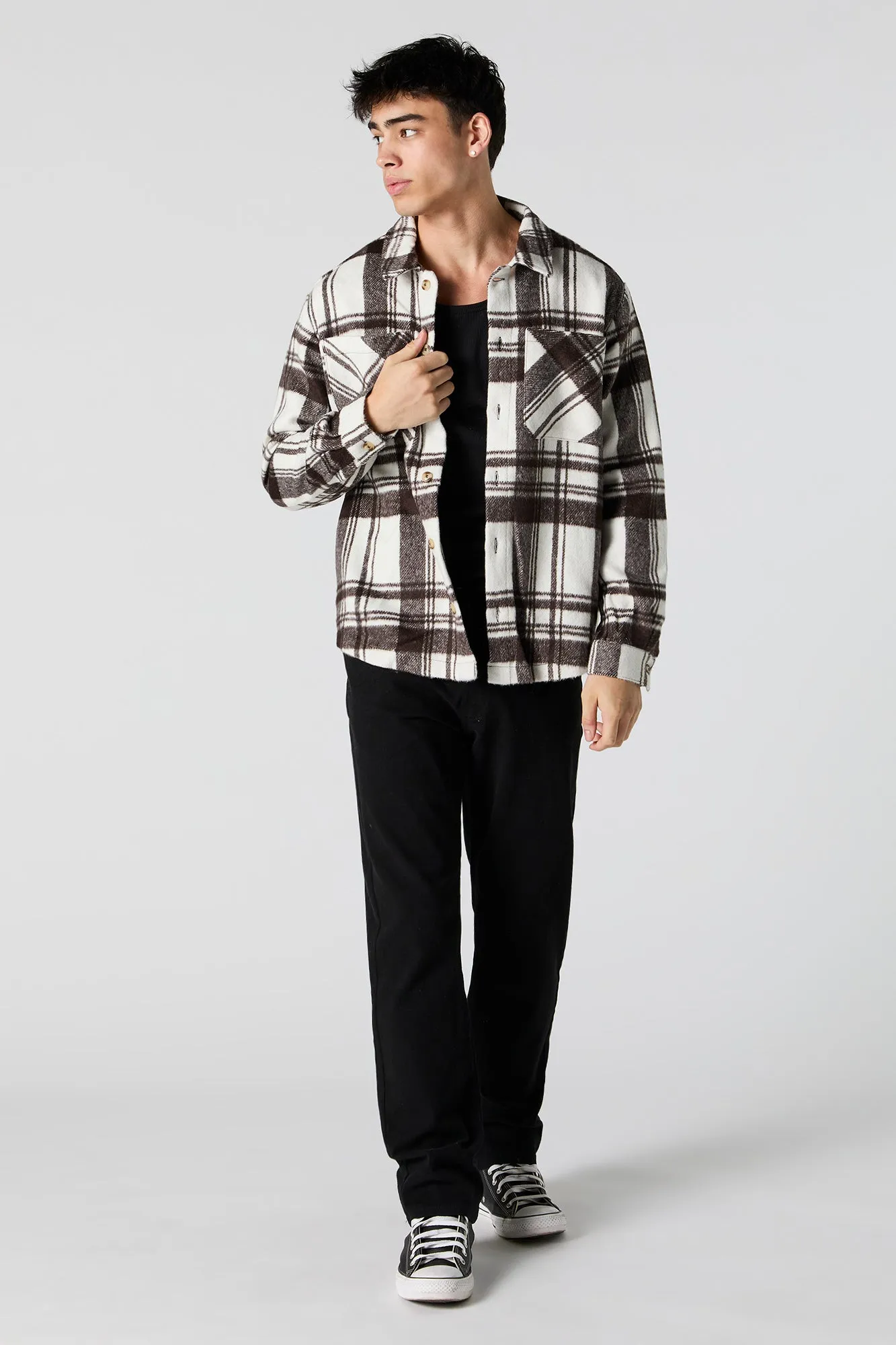 Faux Mohair Plaid Shacket sold by Urban Planet product image thumbnail 3